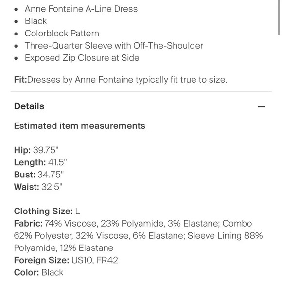 Anne Fontaine dress size Large - Picture 5 of 7